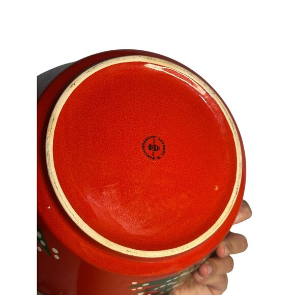 VTG Waechtersbach Christmas Tree Serving Bowl | 9" Red Vegetable Dish Germany - Picture 5 of 8